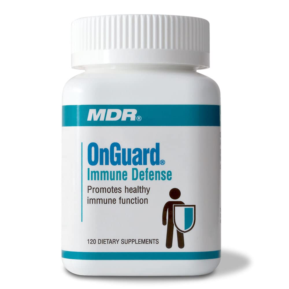 MDR OnGuard Immune Support Formula with Clinically Proven Maitake & Shitake Mushroom, Lo Han, Colostrum and Patented Lotus Seed Extract 120 Capsules