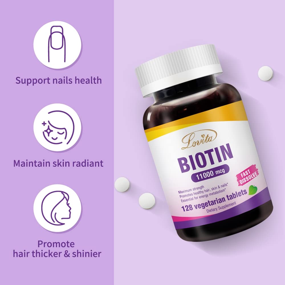 LOVITA Biotin 11,000 mcg Tablets, 384 Count