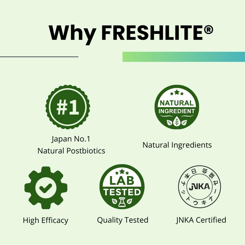 FRESHLITE Blood Pressure, Sugar Levels & Cardio Health Nattokinase 2500FU + Natural Postbiotics Capsule, 60 Count