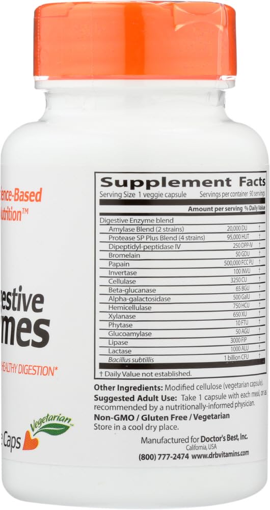 Doctor's BEST Digestive Enzymes Capsules 90 Count