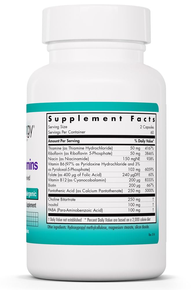 Allergy Research Group NutriCology Super B Vitamins - Complete B-Vitamin Complex, 120 Capsules