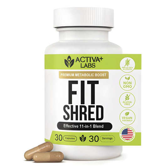 Activa Labs Fit Shred 11-in-1 Weight Management Herbal Supplement for Energy, Digestive Support & Daily Wellness | Metabolism Booster | Non-GMO, Veg, Natural Ingredients Capsules 30