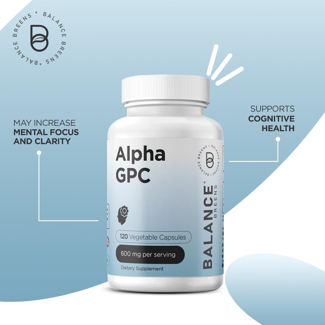 Balancebreens Alpha GPC Choline Supplement 600mg Capsule, 120 Count