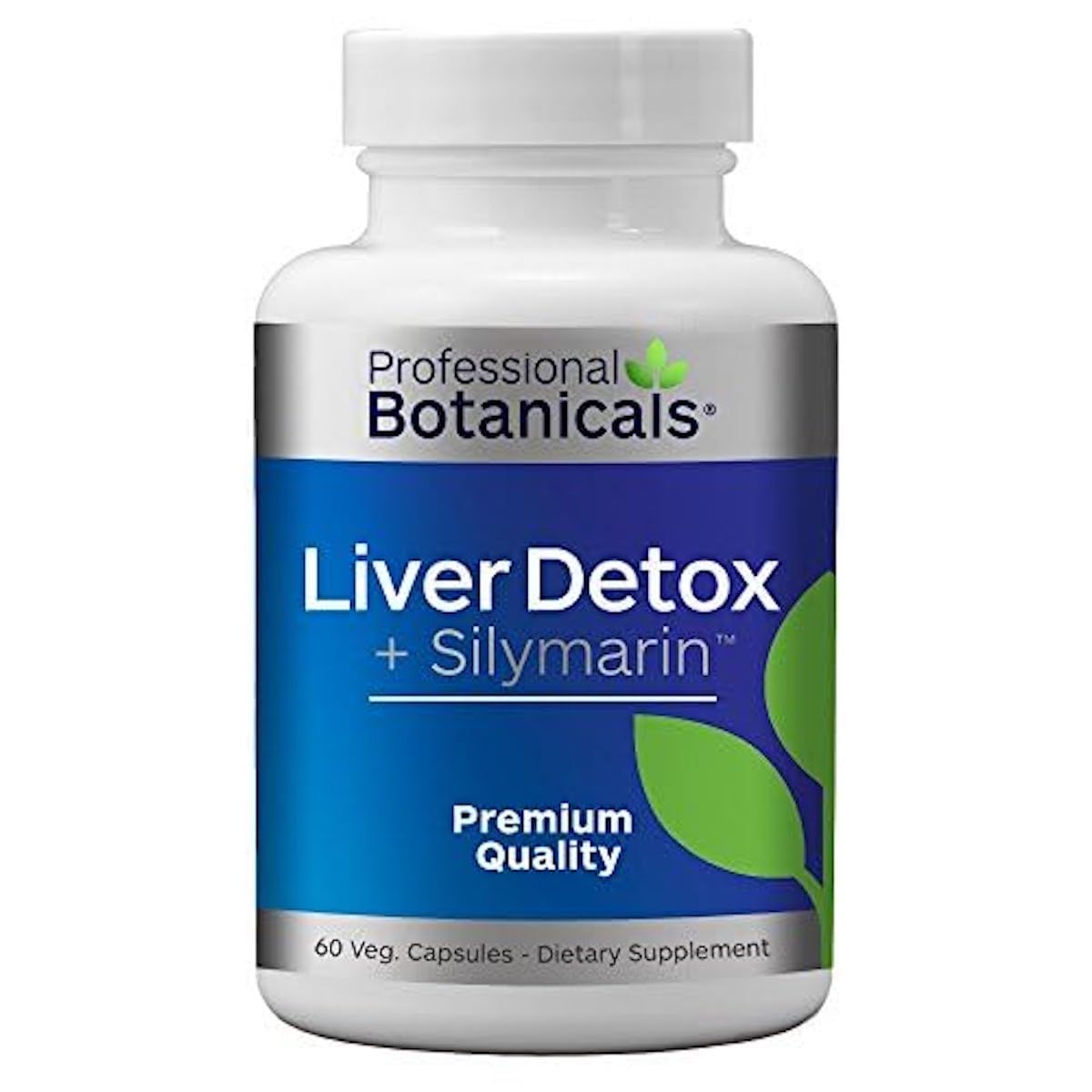 Professional Botanicals Liver Detox and Cleanse Supplement with Milk Thistle Seed Extract, Silymarin 80%, Blessed Thistle, Dandelion Root, Capsule, 1 Count