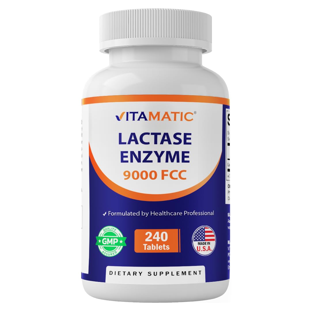 Vitamatic Lactase Enzyme 9000 FCC Tablets, 240 Count