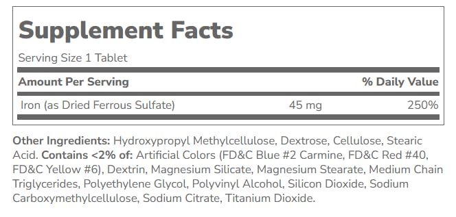 21st Century Slow Release Iron Tablets 720 Tablets