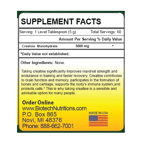 Biotech Nutritions Creatine Powder 10.57 Ounce