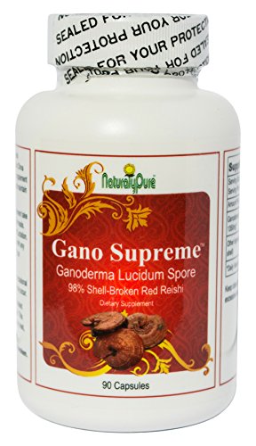 NaturalyPure Gano-Supreme Ganoderma Lucidum Spore (Reishi), Pure 98% Shell-Broken Reishi, No Fillers Capsule 90