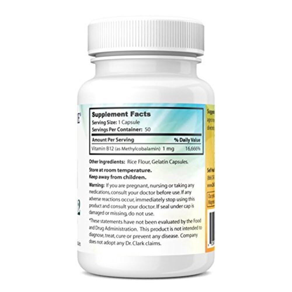 Dr Clark Store Vitamin B12 Supplement Capsules, 50 Capsules