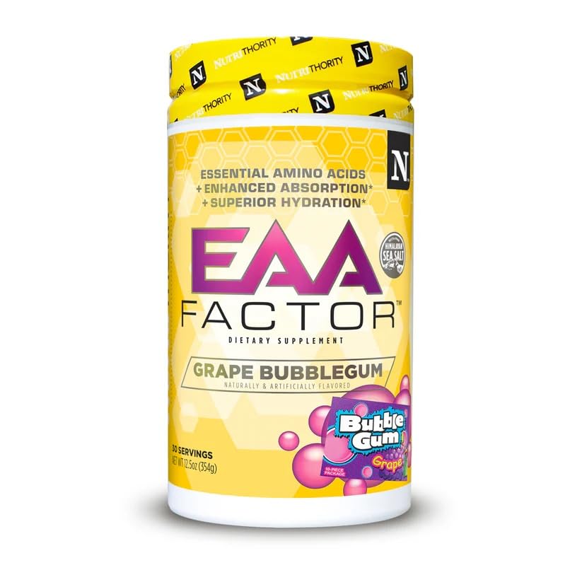 Nutrithority EAA Factor BCAA Essential Amino Acids Powder, 32 Servings