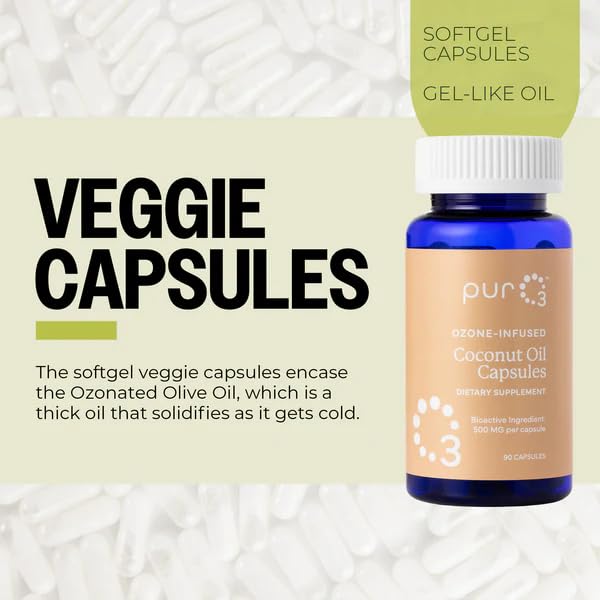 PurO3 Coconut Oil Capsules 90 Count