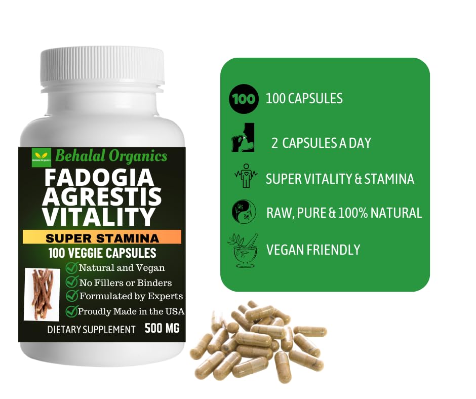 Behalal Organics Fadogia Agrestis Capsules 100 Count