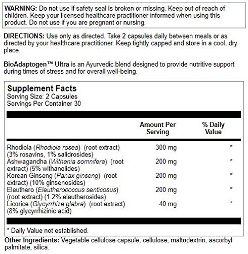 Nutra BioGenesis Bioadaptogen Ultra Stress Support Capsules, 60 Count