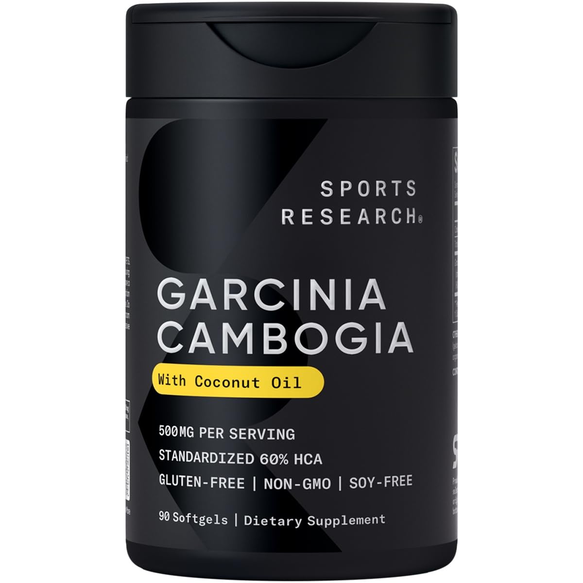 Sports Research Garcinia Cambogia Extract (60% HCA) with Extra Virgin Organic Coconut Oil Softgels, 90 Count