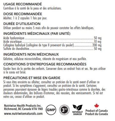 NutriWise HA Plus High Potency Hyaluronic Acid + Collagen Capsules, 120 Count