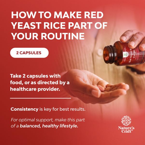 Natures Craft Red Yeast Rice with CoQ10 Capsules 240 Count