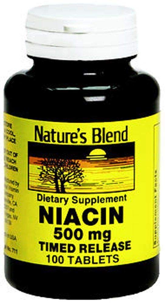 Nature's Blend Niacin 500 mg Tablet, 100 Count