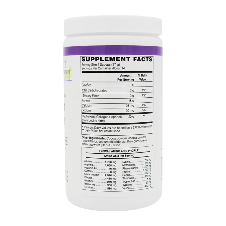 BariatricPal Collagen Peptides Powder (Hydrolyzed Type 1 & 3, Grass Fed) Skin, Hair, Nail & Joint Support Chocolate, 13.33 Ounce