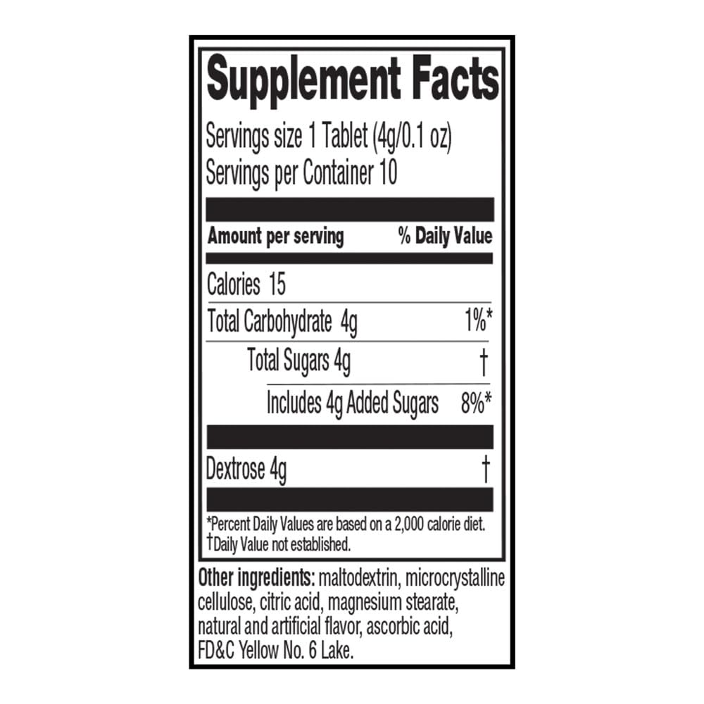 Quality Choice Fast Acting Glucose Tablets Orange Flavor 30 Tablets