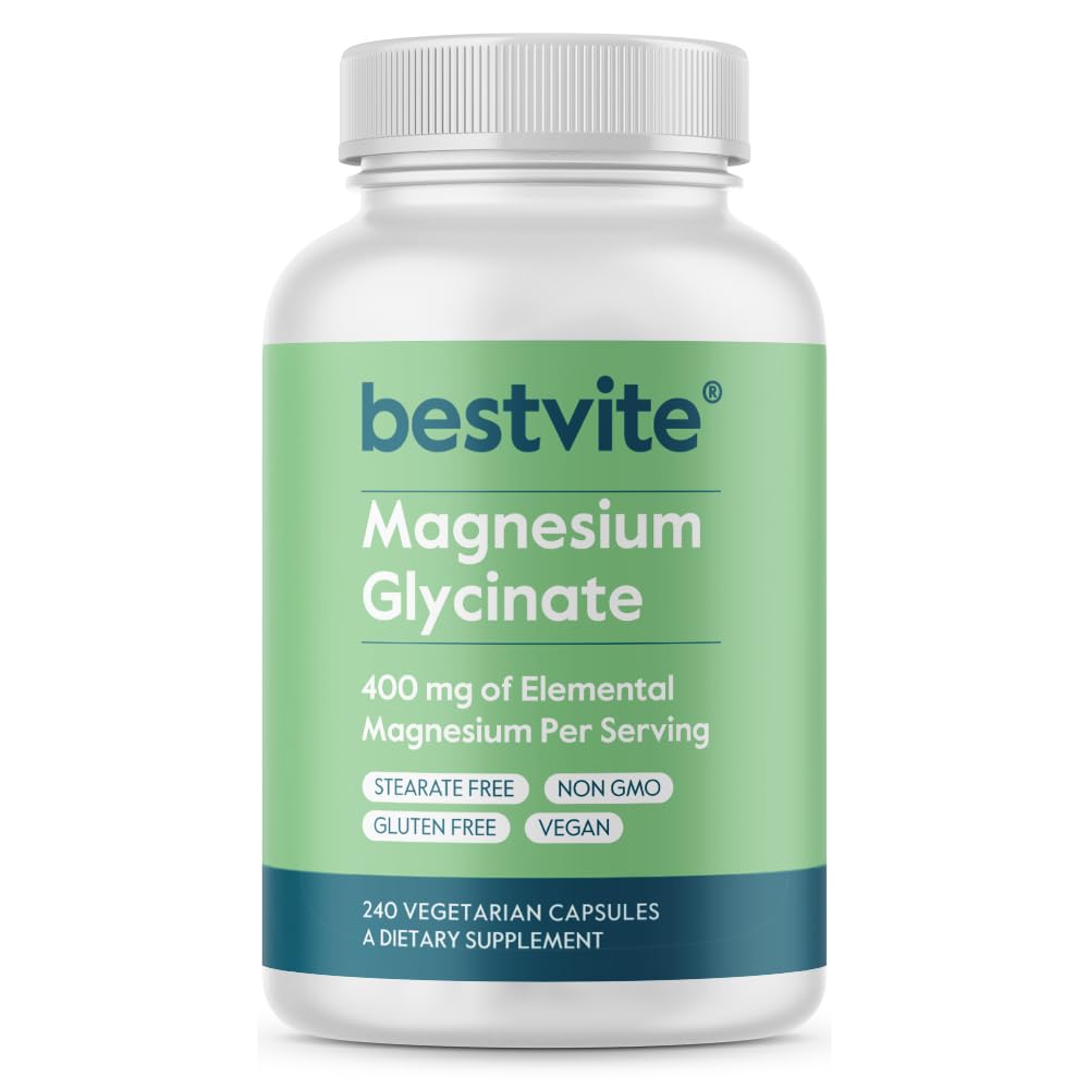 BESTVITE Magnesium Glycinate 400mg per Serving, Capsules, 240 Count