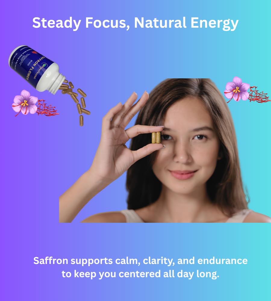 PrimoNourish Premium Saffron Extract Supplement Capsules 120 Count