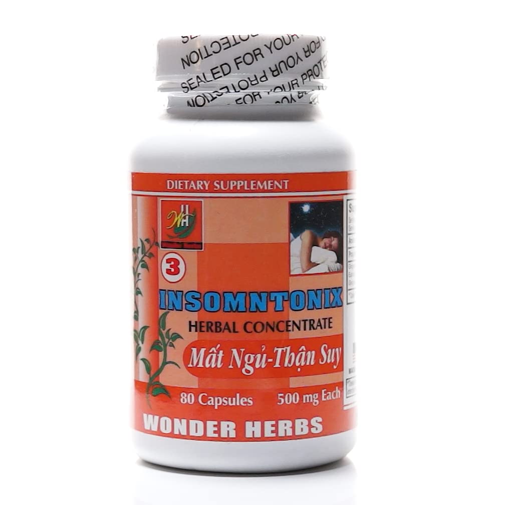 Wonder Herbs Insomntonix Herbal Concentrate #3 Mat Ngu Than Suy Capsule, 1 Capsule