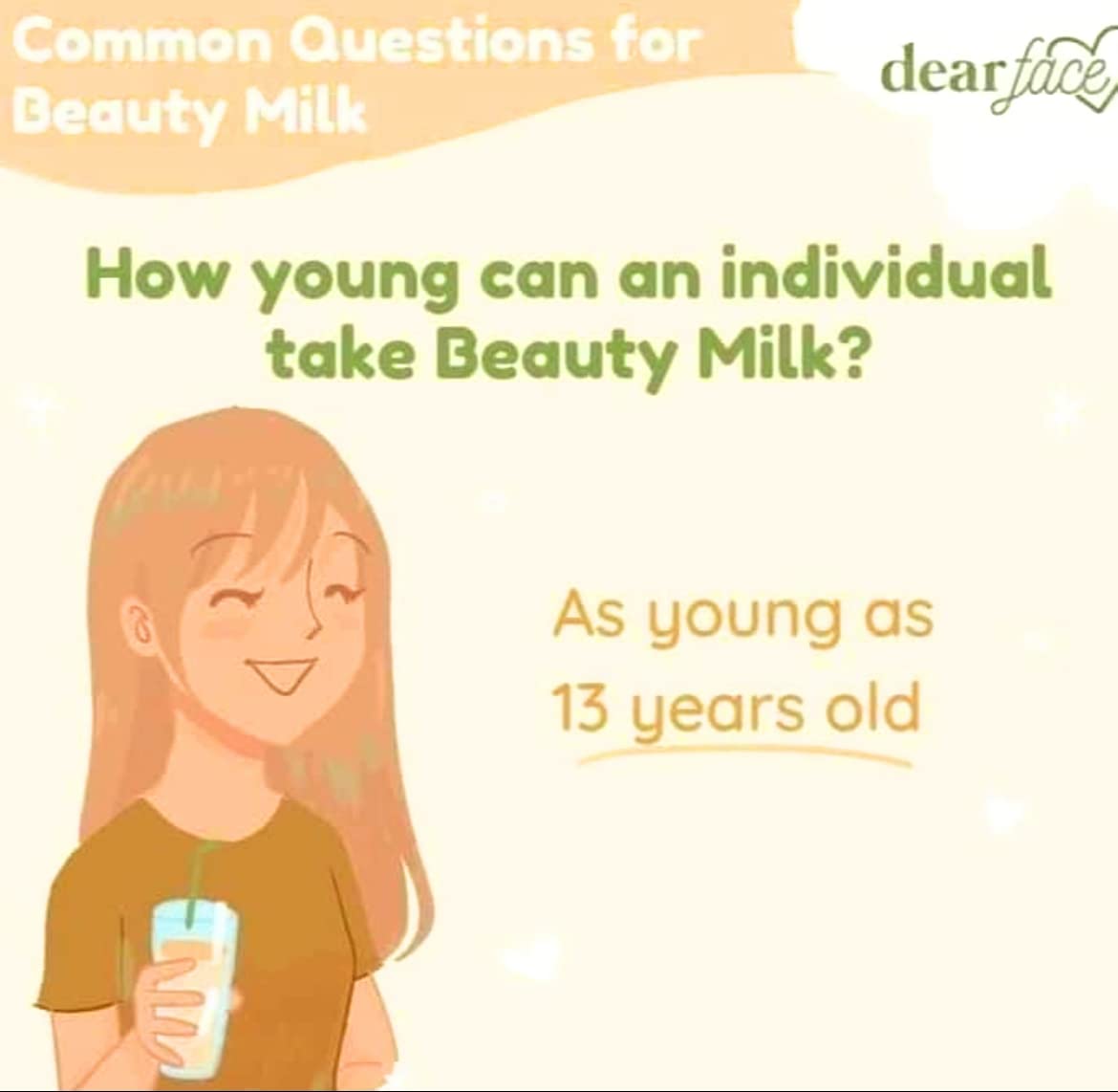 Dear Face Beauty Milk Japanese Collagen Melon Drink Powder 12.6 oz 50,000mg Hydrolyzed Collagen