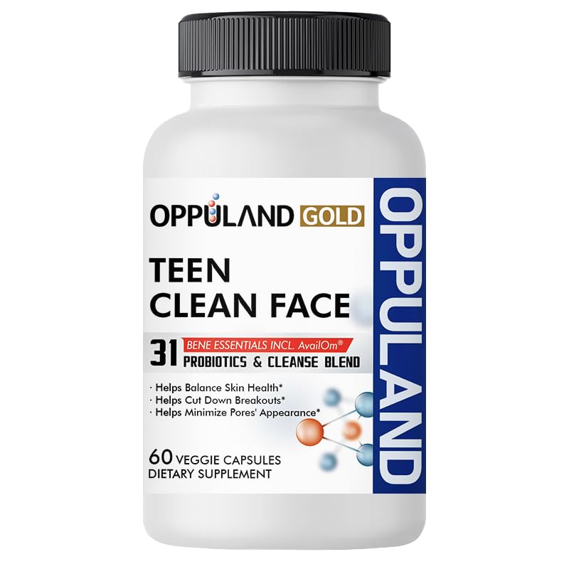 oppuland Teen Clean Face Probiotics & Cleanse Blend Softgels 60 Count