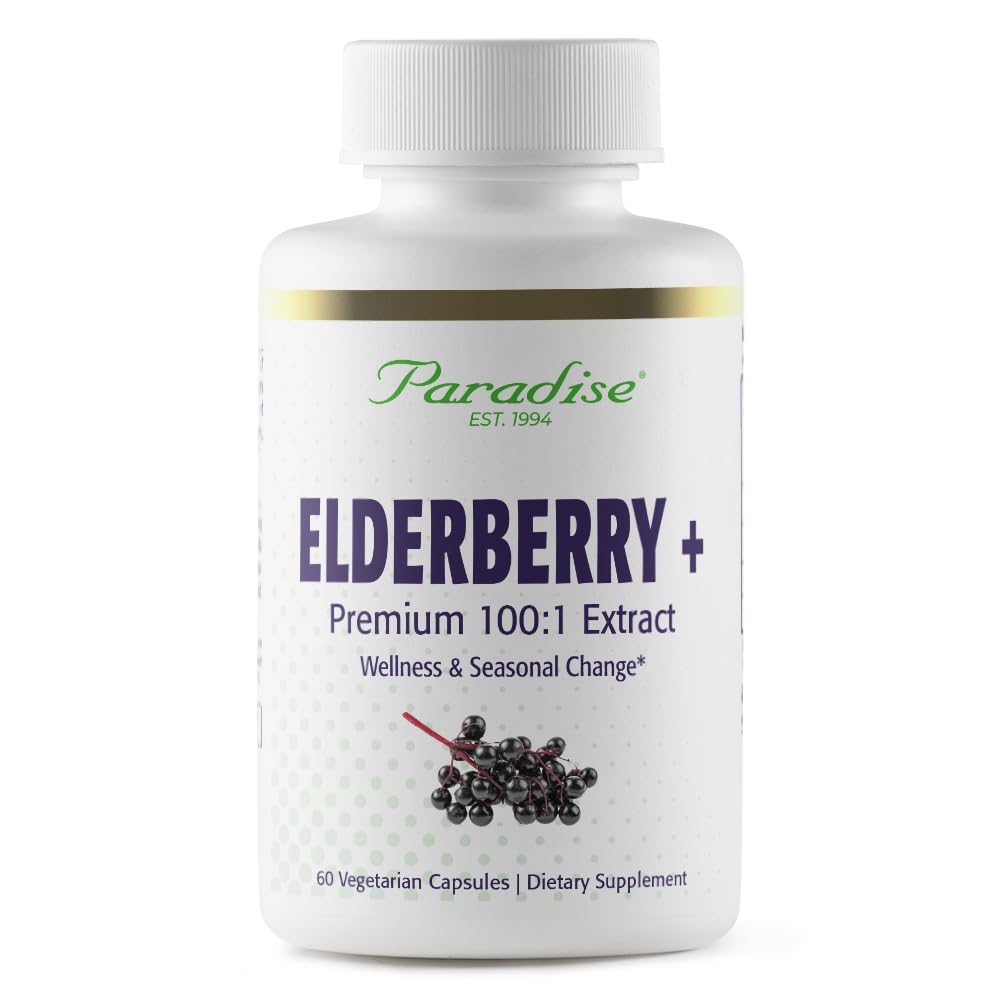 Paradise Herbs Elderberry with Zinc Extract Capsules, 60 Count