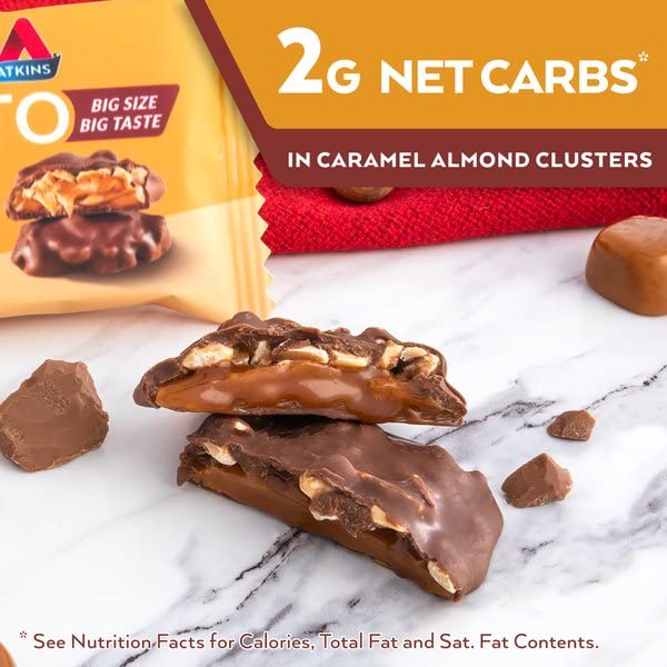 Atkins Caramel Almond Clusters & Endulge Caramel Nut Chew Bar, 20 Count