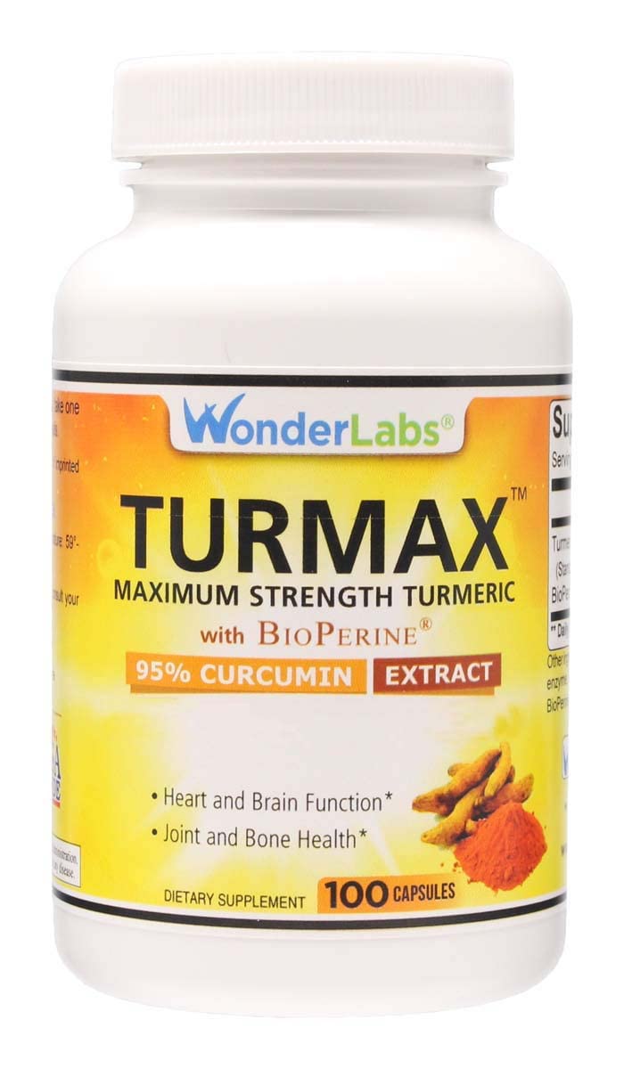 Wonder Laboratories Maximum Strength Turmeric with BioPerine 95% Curcumin Extract Capsules 100 Count