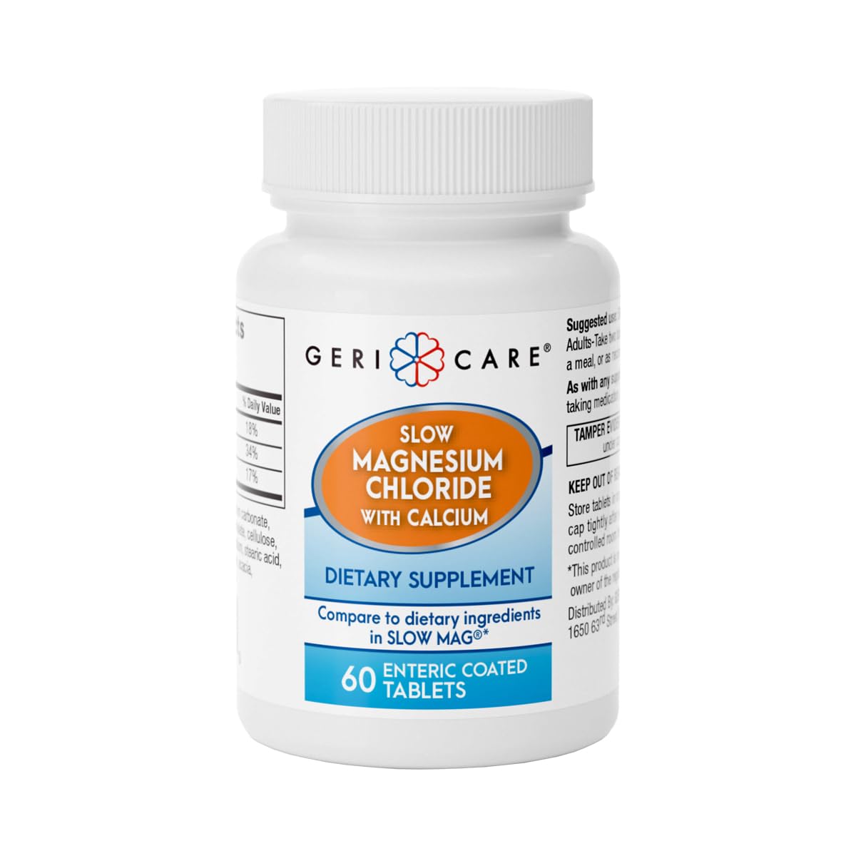 GeriCare Slow Magnesium Chloride Calcium Tablets, 60 Tablets