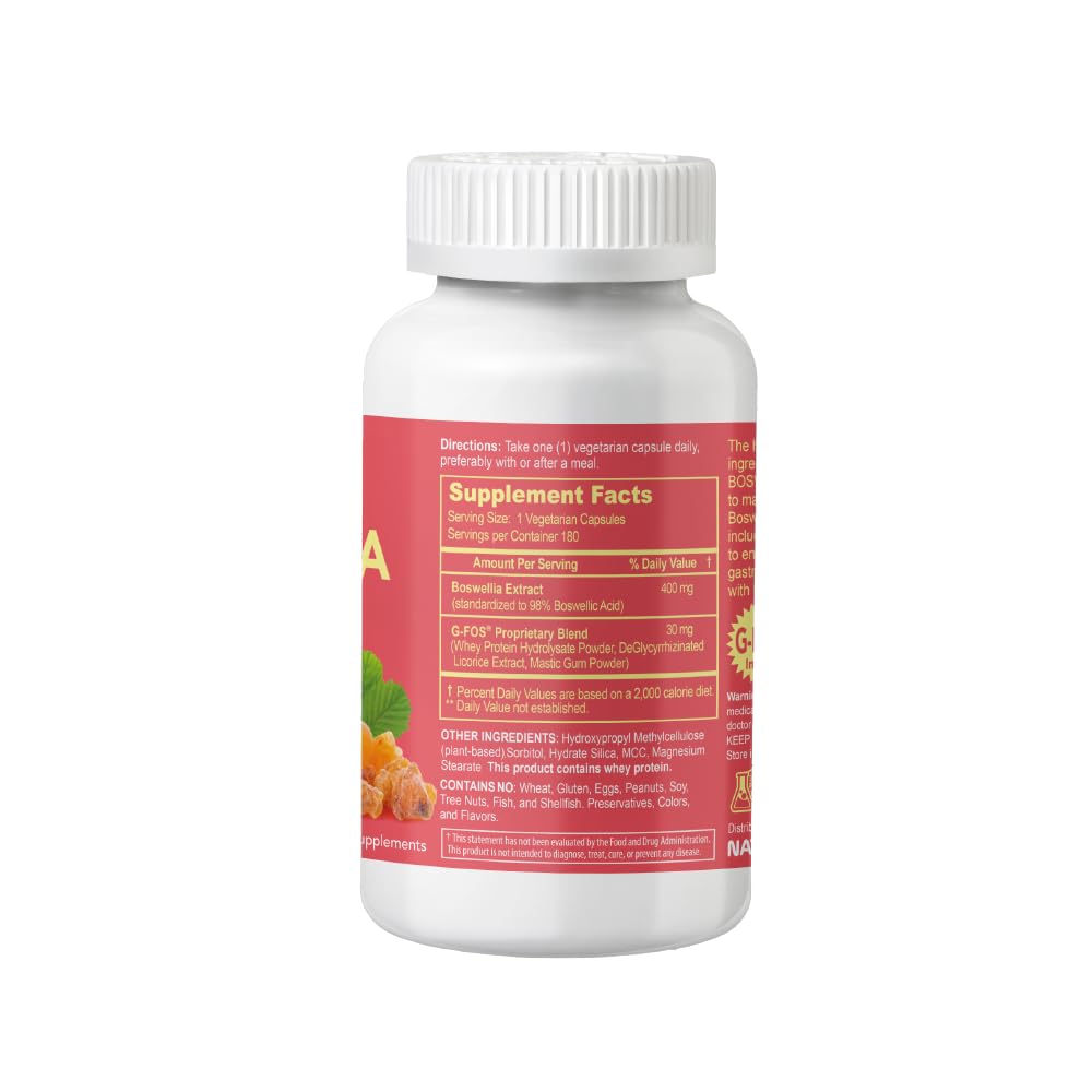 NATURION Super Boswellia Serrata with G-FOS Capsules, 180 Count