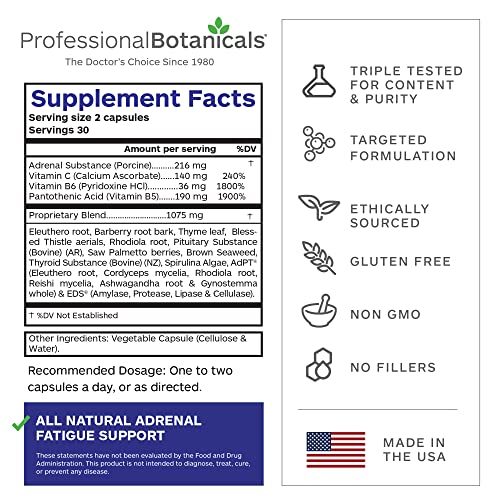 Professional Botanicals Adrenal Complex Supplement Capsule 1 Count