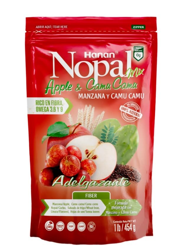 NOPAL MIX Hanan Nopal Mix Manzana con Camu Camu - Apple with Camu Camu Mix Powder, 16