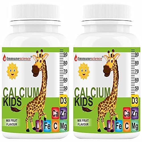 Verem Calcium for Kids with Vitamin D3, Magnesium, Zinc, Vitamin C, L-lysine Multivitamin Tablet, 120 Tablets