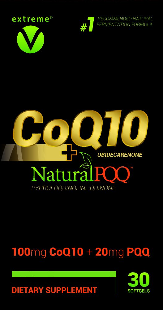 Extreme V, Inc CoQ10 QQ CoQ10 with Natural PQQ Vegetarian Softgels, 30 Count