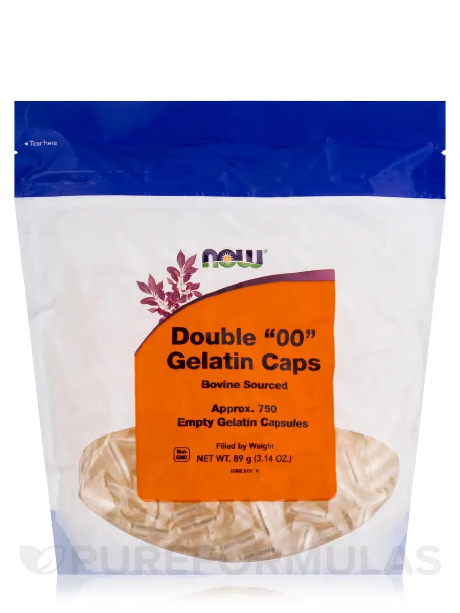 NOW Foods Gel Caps '00' Capsules, 750 Count