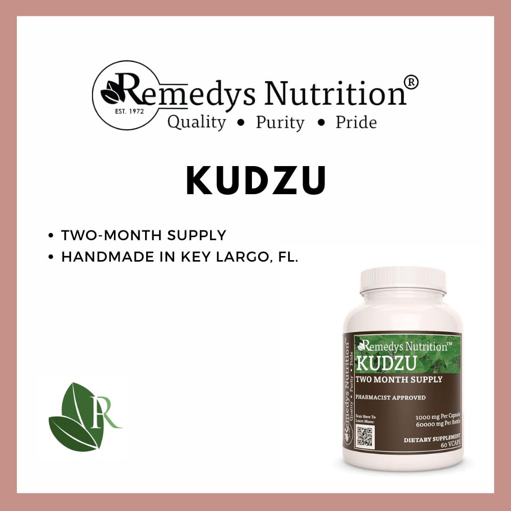 Remedy’s Nutrition Kudzu Root 1000mg Capsules, 60 Count