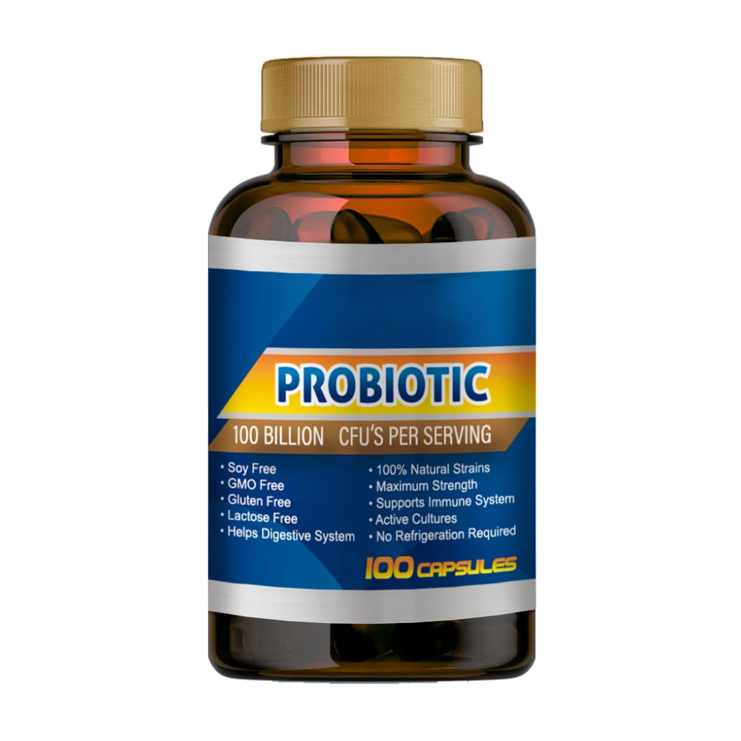 Generic Probiotic Supplement Capsules, 100 Capsules
