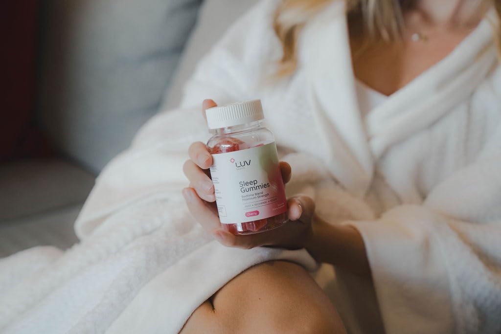 LUV health Sleep Gummies Natural Sleep Aid with Magnesium, L-Theanine, Melatonin, Chamomile & Tart Cherry, Vegan, Non-GMO, Gluten-Free, 30 Count