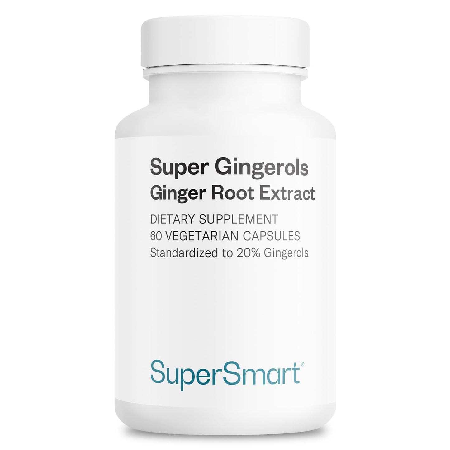 Supersmart Super Gingerols 400mg per Day (High Potency 20% Gingerol) Ginger Root Extract Capsules, 60 Count