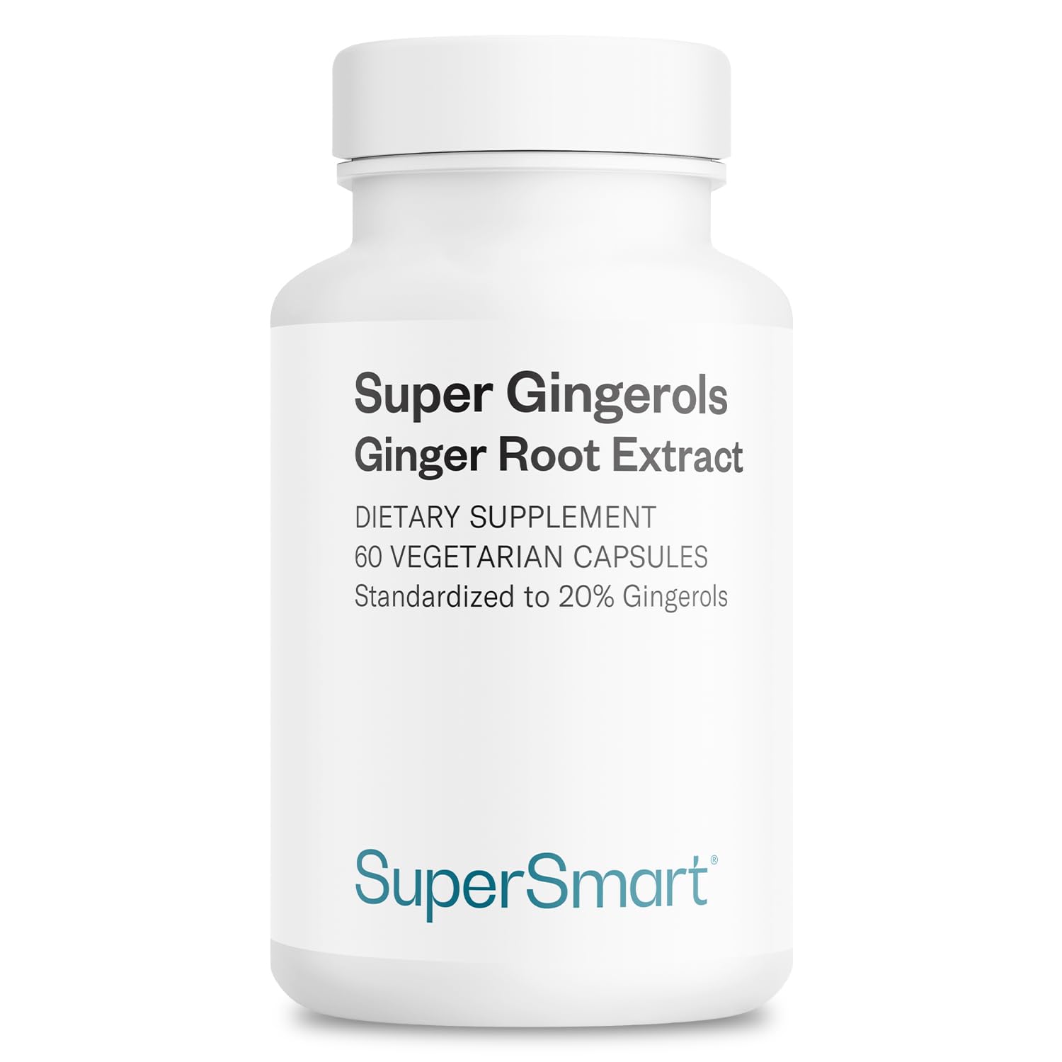 Supersmart Super Gingerols 400mg per Day (High Potency 20% Gingerol) Ginger Root Extract Capsules, 60 Count