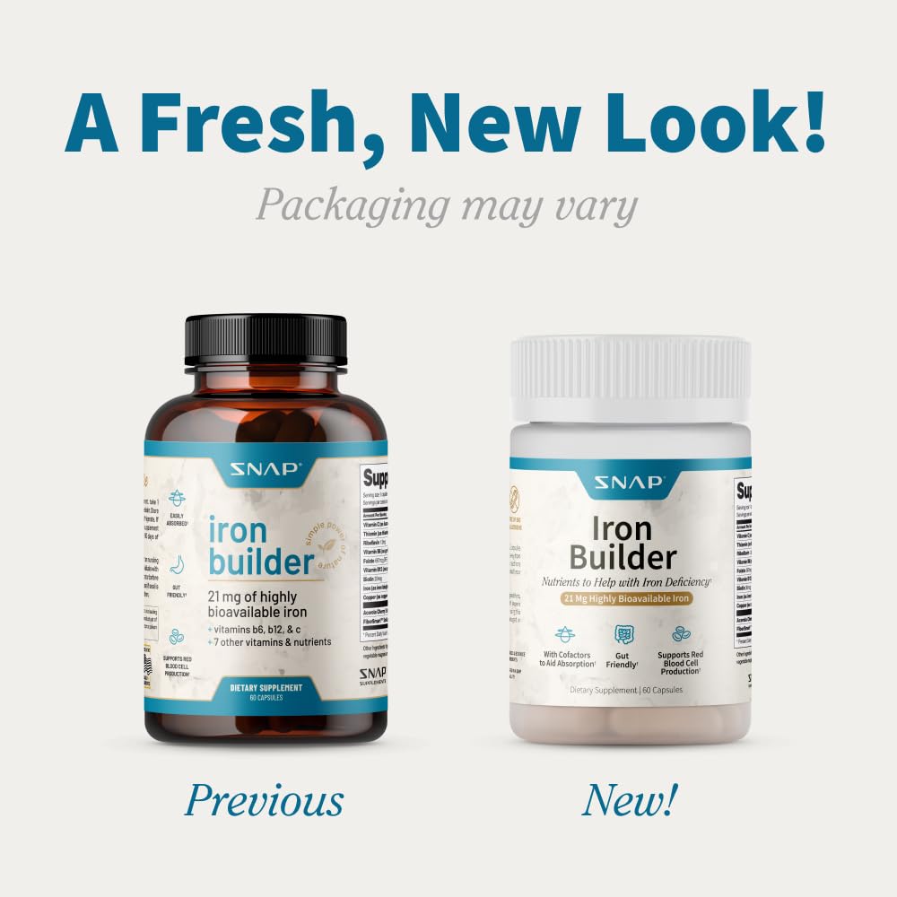 Snap Supplements Natural Iron Builder Supplements 60 Capsules