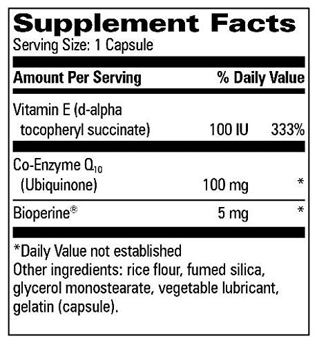 Youngevity CoQ10 100mg Plus Vitamin E 100iu, 5mg Bioperine Integris, 60 Capsules