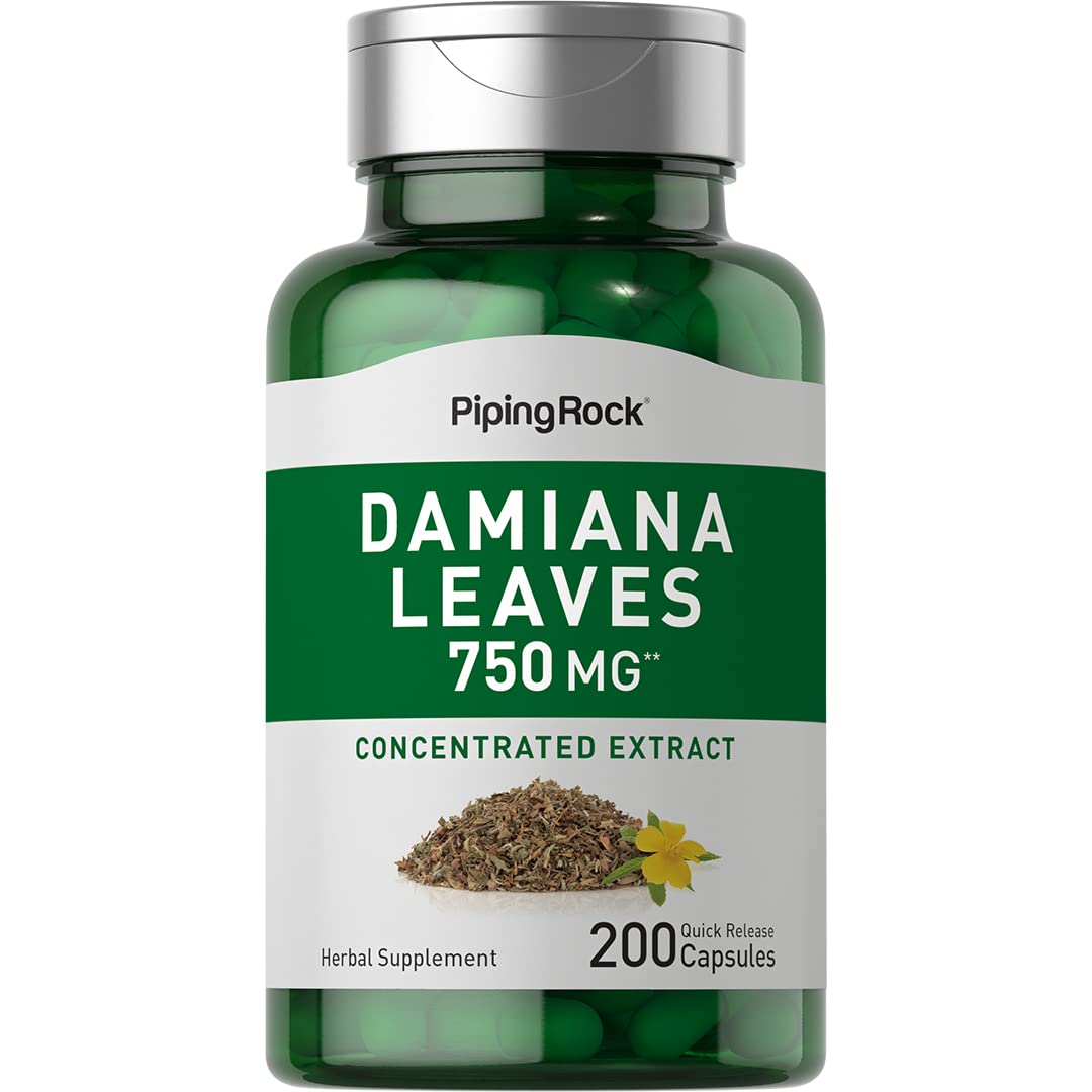 Piping Rock Damiana Leaf Capsules 200 Count