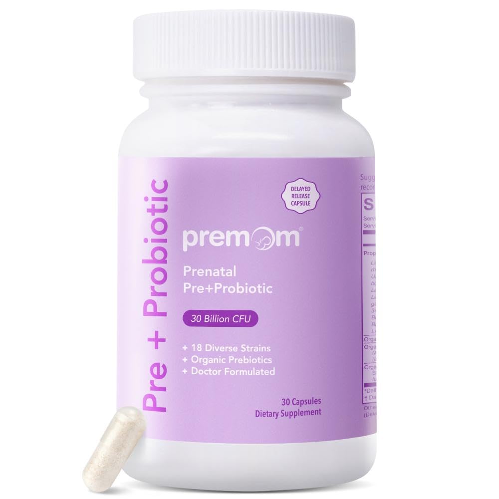 Premom Prenatal Prebiotics & Probiotics for Women Softgels 30 Count
