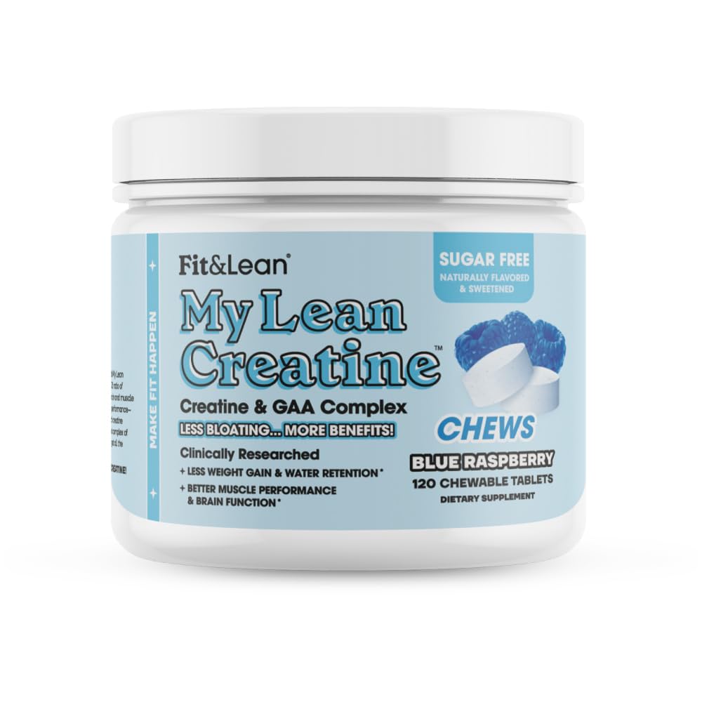 Fit & Lean My Lean Creatine Chewable Tablets, Creatine Monohydrate with GAA, 120 Count