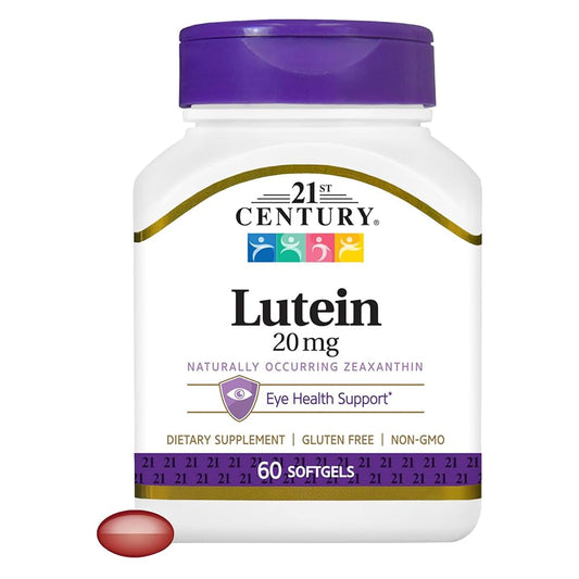 21st Century Lutein 20 mg Softgels, 60 Count