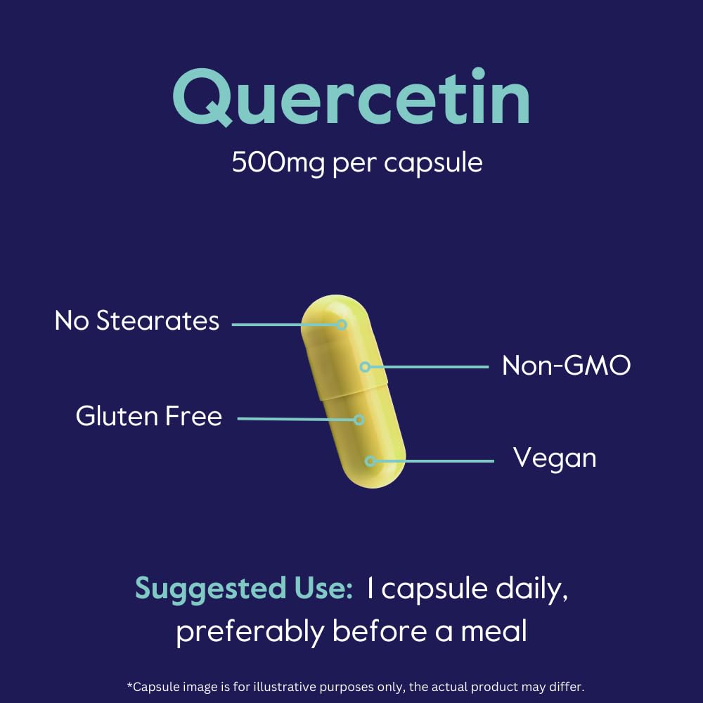 BESTVITE Quercetin 500mg Capsules, 120 Count